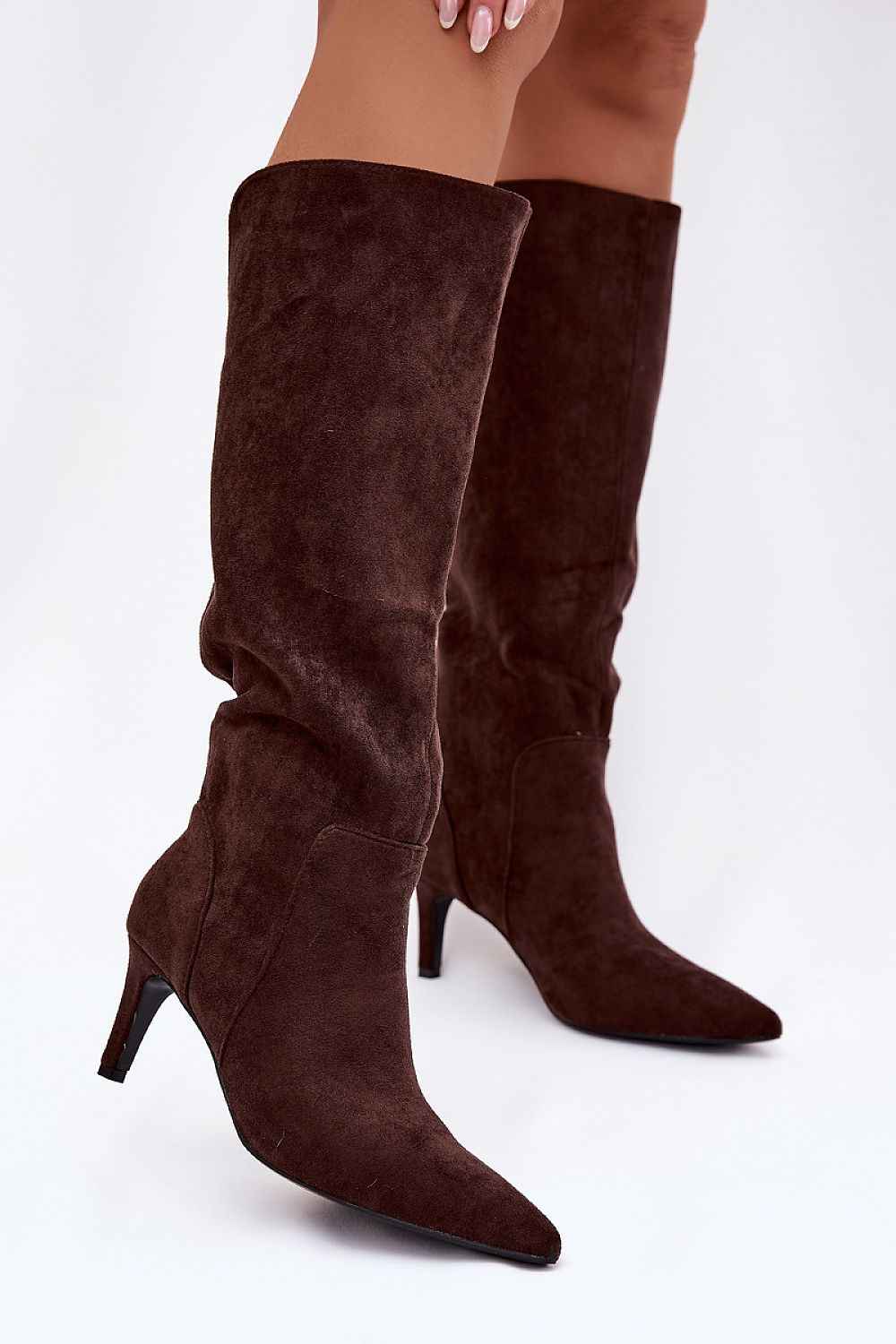 TEEK - Suede Low Heeled Pointed Toe Boots SHOES TEEK MH brown 6.5