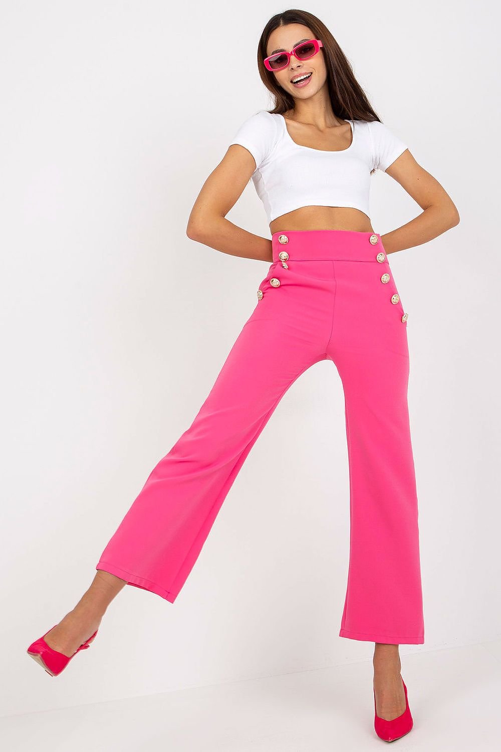 TEEK - Uniformed Buttoned Trousers PANTS TEEK MH pink 2 S 