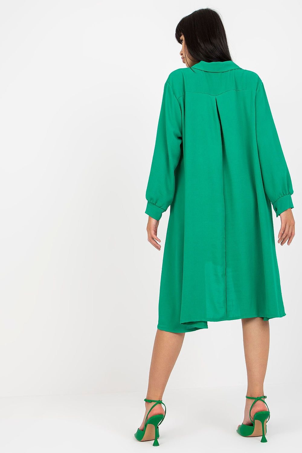 TEEK - Green Button Down Shirt Dress DRESS TEEK MH   