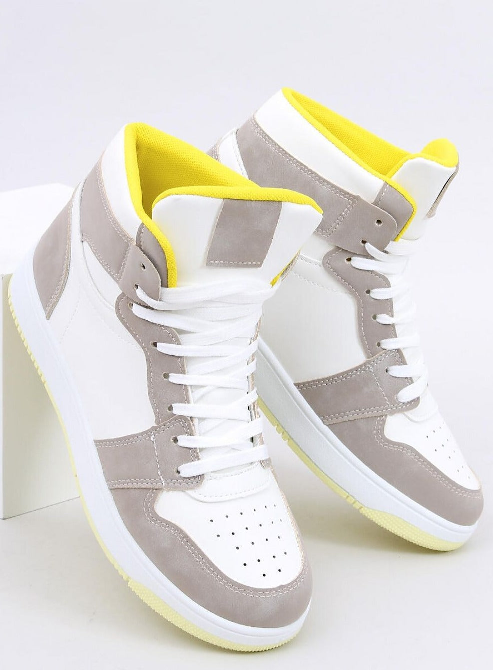 TEEK - White Stone Yellow Womens High-Top Sneakers SHOES TEEK MH 6  
