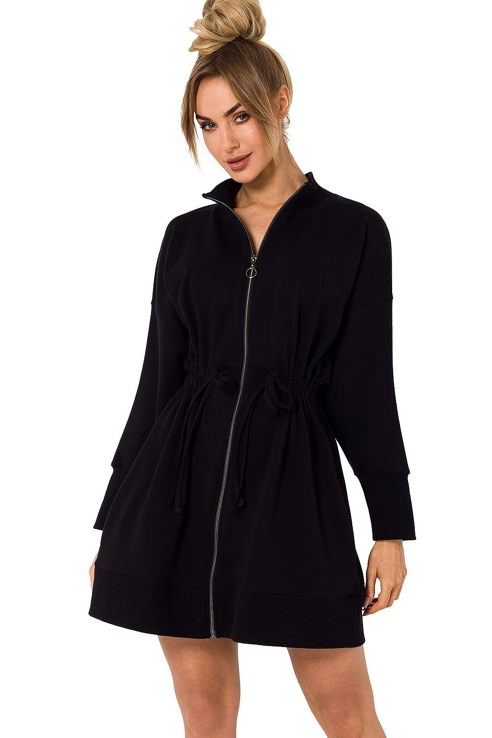 TEEK - Zip Sweatshirt Lace Back Dress DRESS TEEK MH black 2XL/3XL 