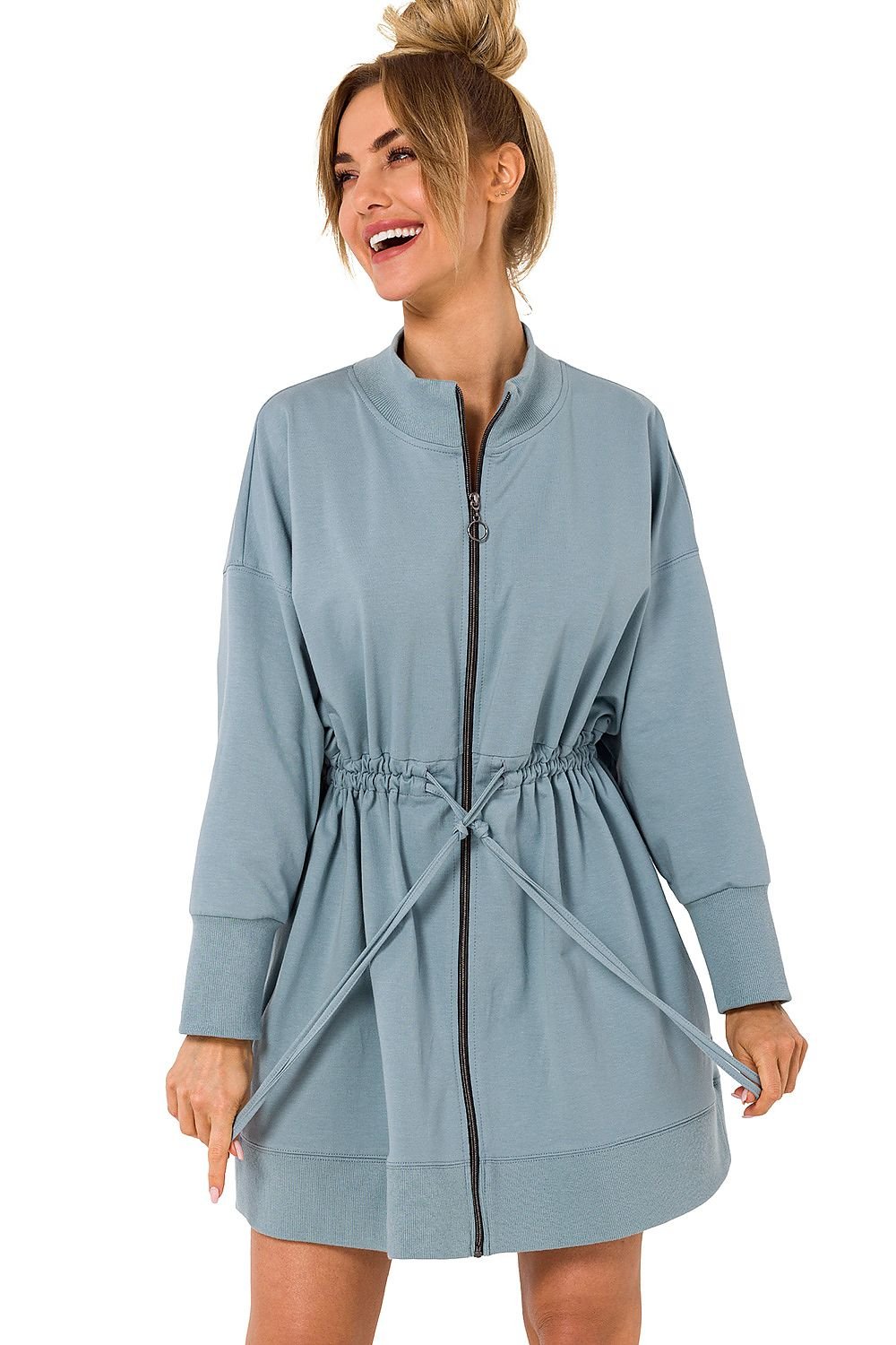 TEEK - Zip Sweatshirt Lace Back Dress DRESS TEEK MH grey moss 2XL/3XL 