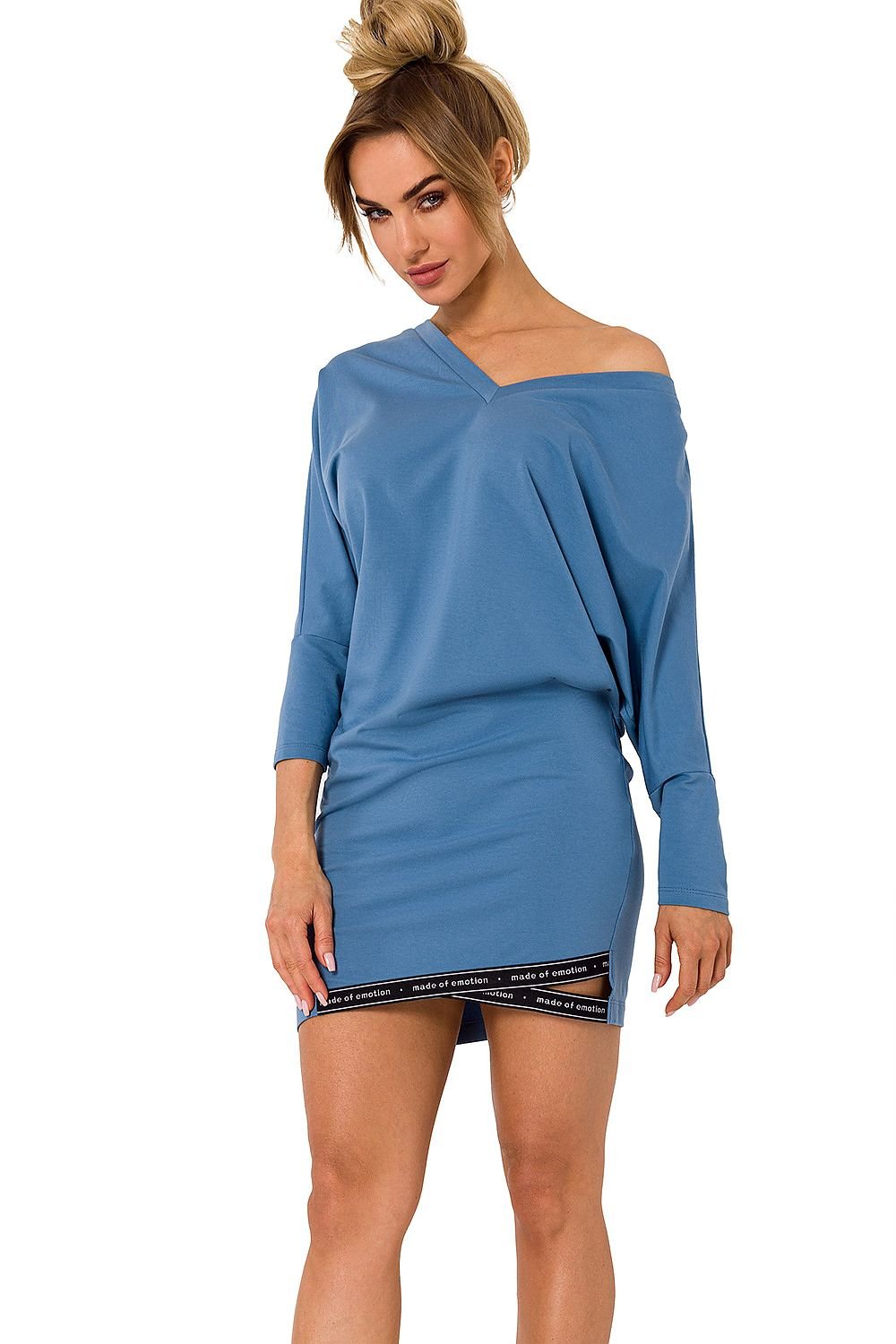 TEEK - Large V-Neck Sweatshirt Dress DRESS TEEK MH blue L 