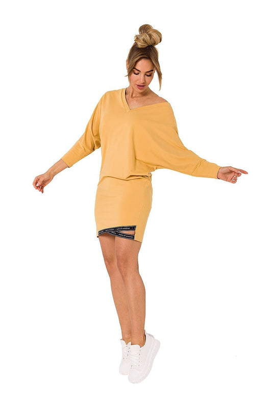 TEEK - Large V-Neck Sweatshirt Dress DRESS TEEK MH yellow L 