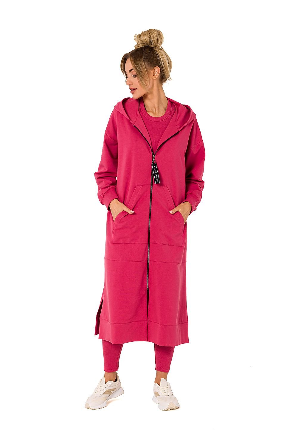 TEEK - Plus Size Zip Hoodie Sweatshirt Coat COAT TEEK MH pink 2XL/3XL 