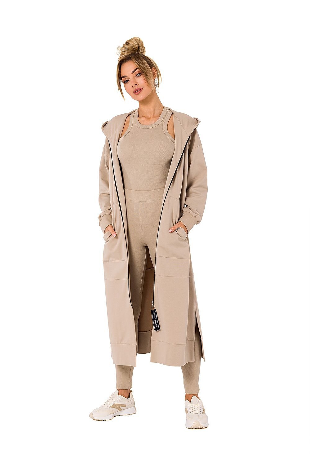 TEEK - Plus Size Zip Hoodie Sweatshirt Coat COAT TEEK MH beige 2XL/3XL 