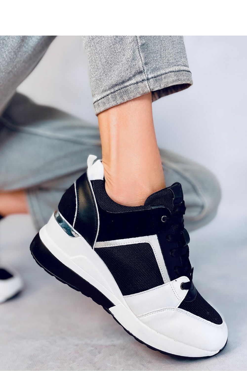TEEK - Black White Wedge Sneakers SHOES TEEK MH   