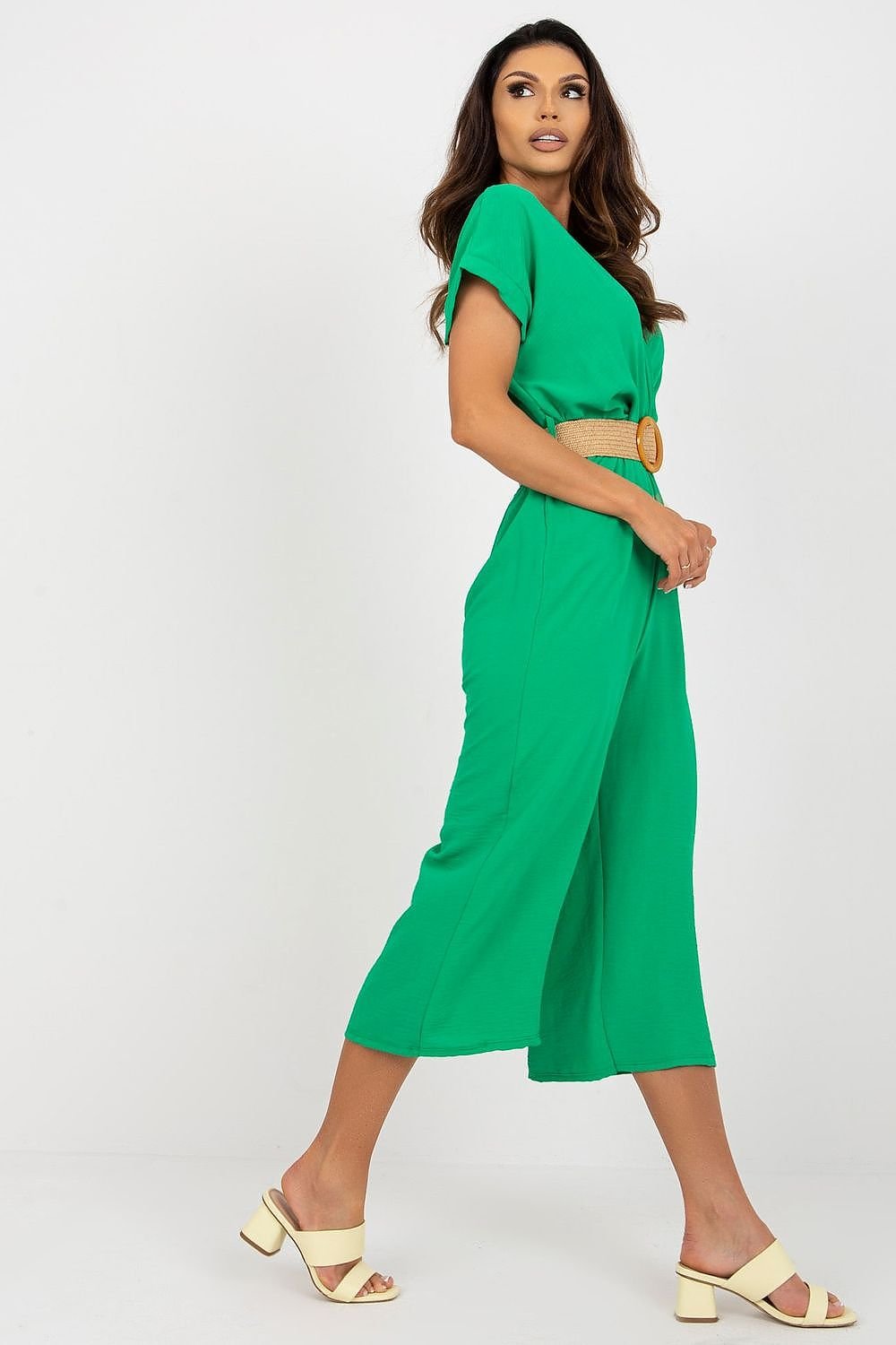 TEEK - V-Neck Cropped Belted Jumpsuit JUMPSUIT TEEK MH   