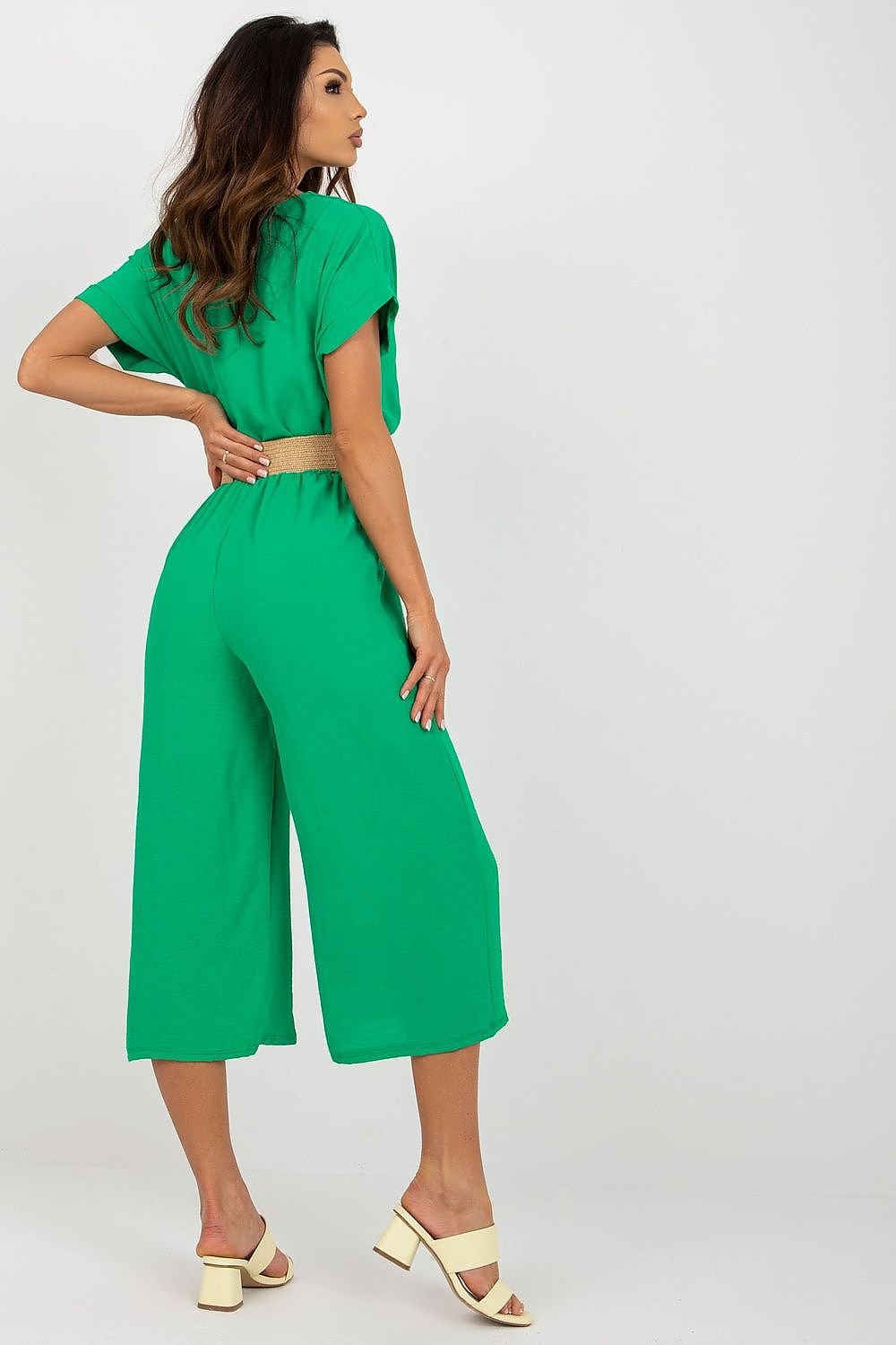 TEEK - V-Neck Cropped Belted Jumpsuit JUMPSUIT TEEK MH   