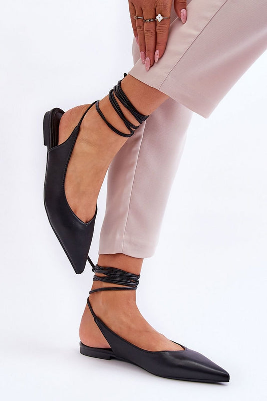 TEEK - Smooth Ballet Ankle Tie Flats SHOES TEEK MH black 6 