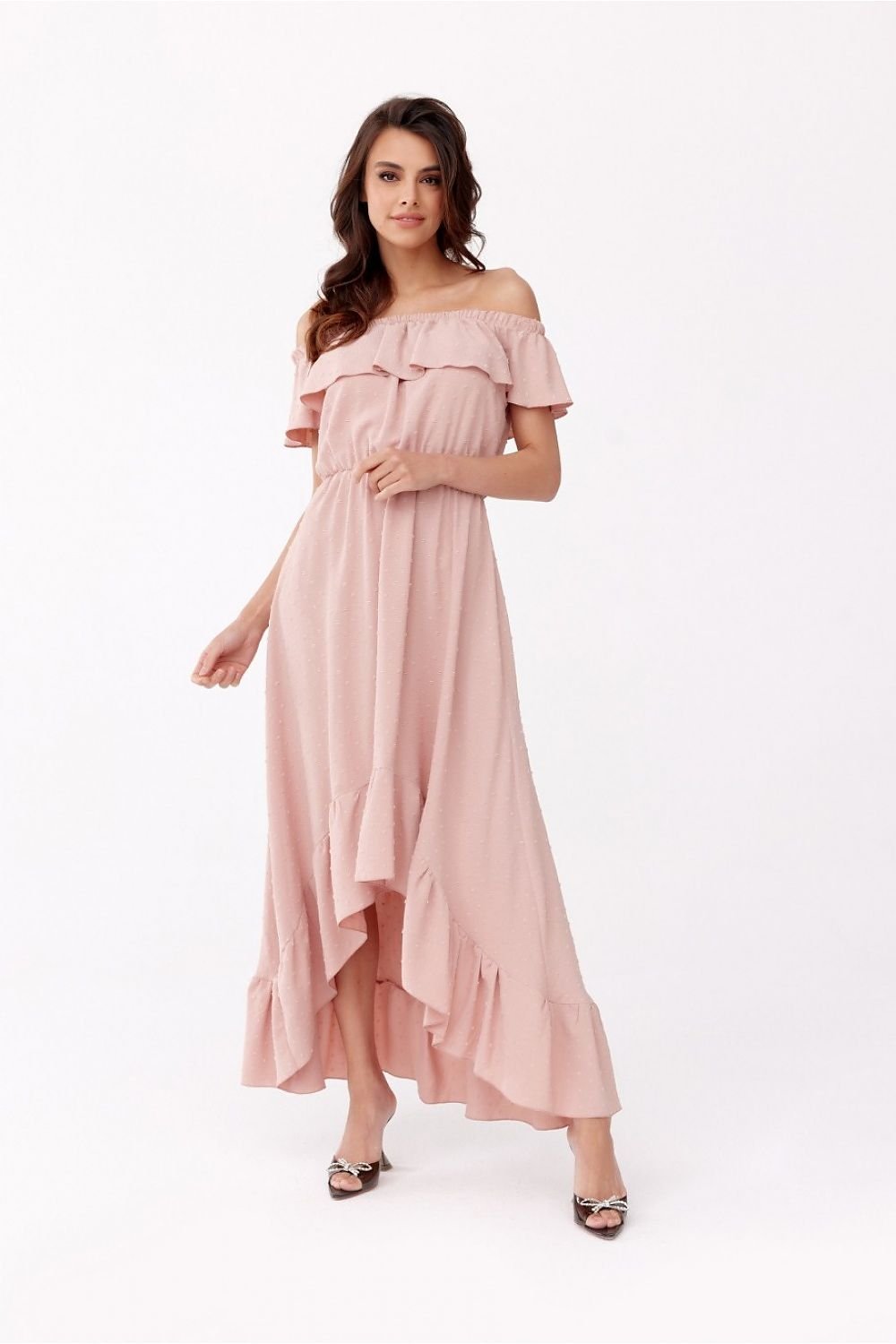 TEEK - Pink Off-Shoulder Ruffle Daydress DRESS TEEK MH   