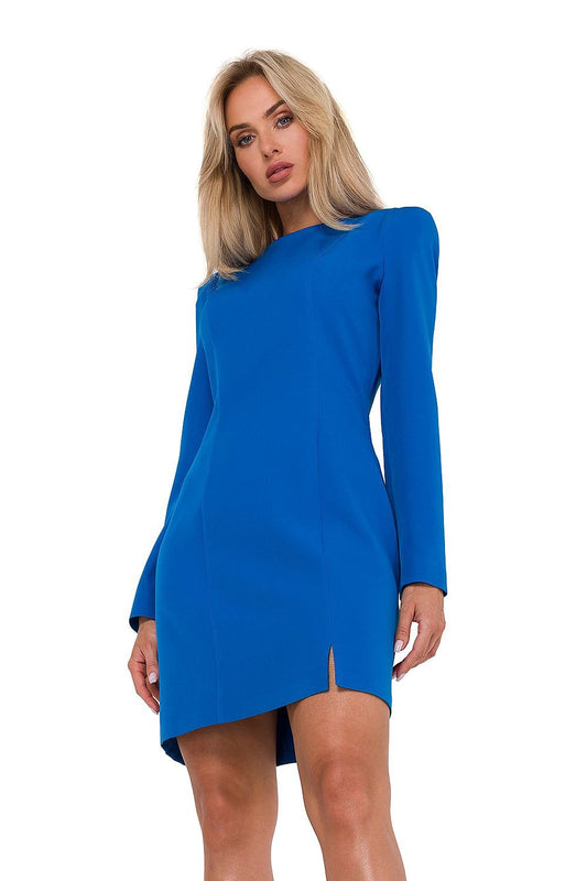 TEEK - Solid Color Shoulder Sass Dress DRESS TEEK MH blue L 