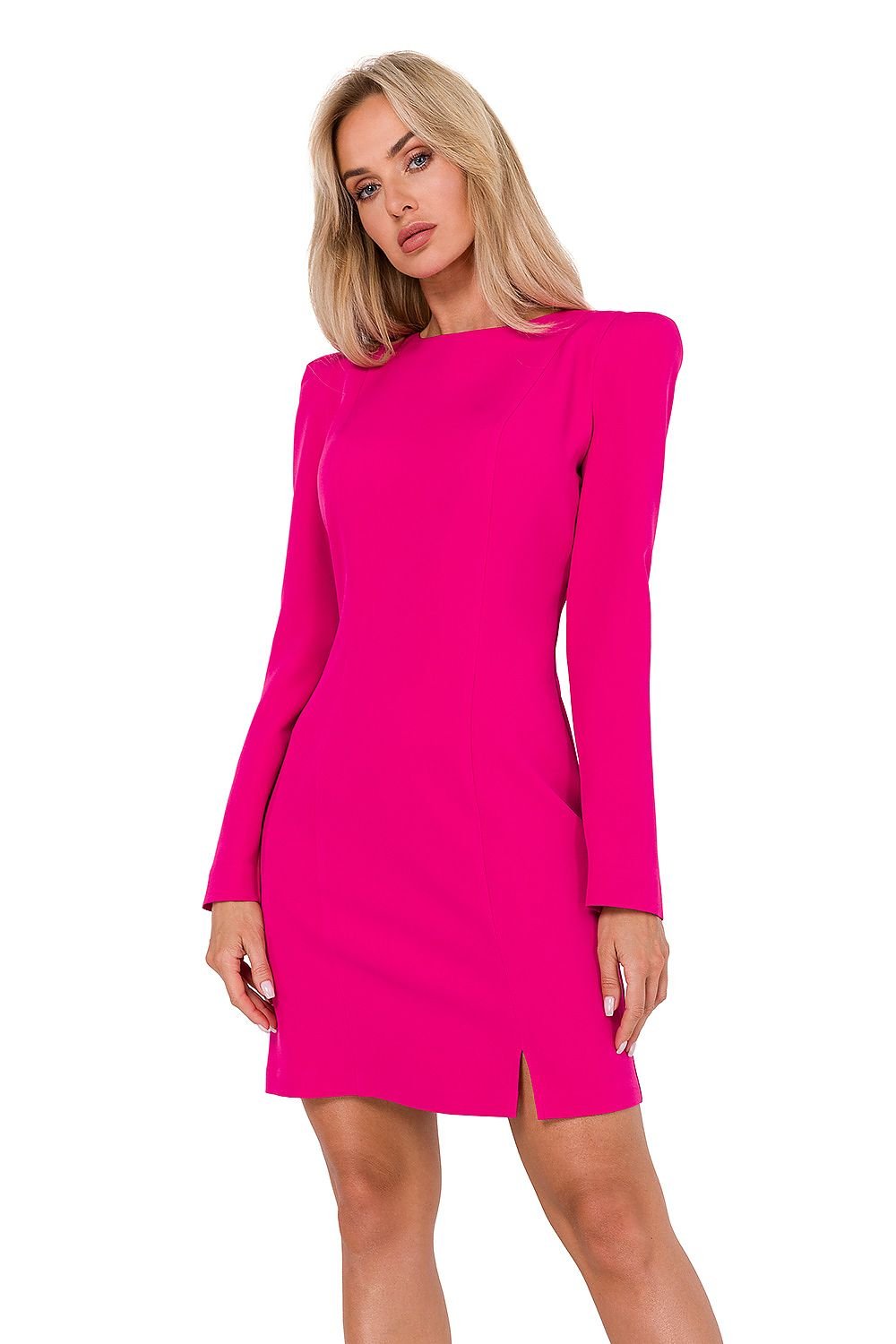 TEEK - Solid Color Shoulder Sass Dress DRESS TEEK MH pink L 