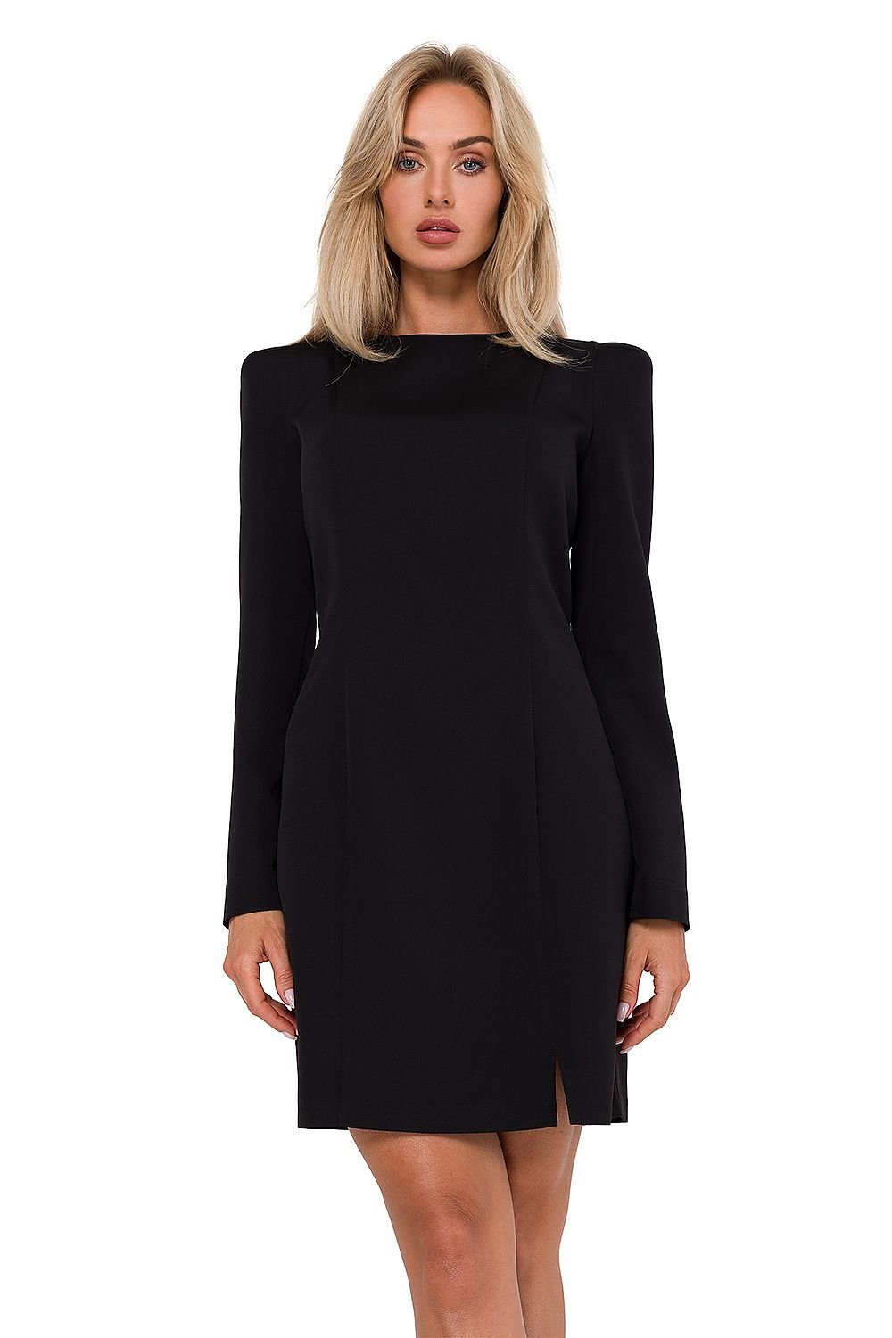 TEEK - Solid Color Shoulder Sass Dress DRESS TEEK MH black L 