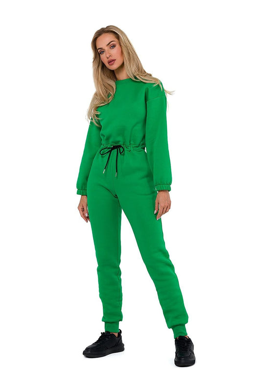 TEEK - Drawstring Waist Sweatsuit Jumpsuit SET TEEK MH green L 