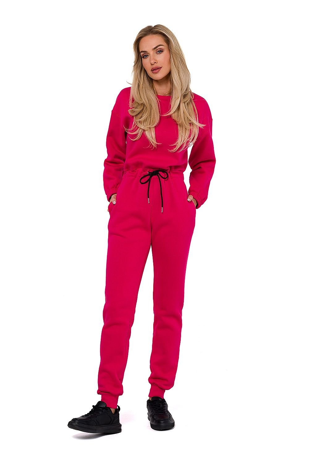 TEEK - Drawstring Waist Sweatsuit Jumpsuit SET TEEK MH pink L 