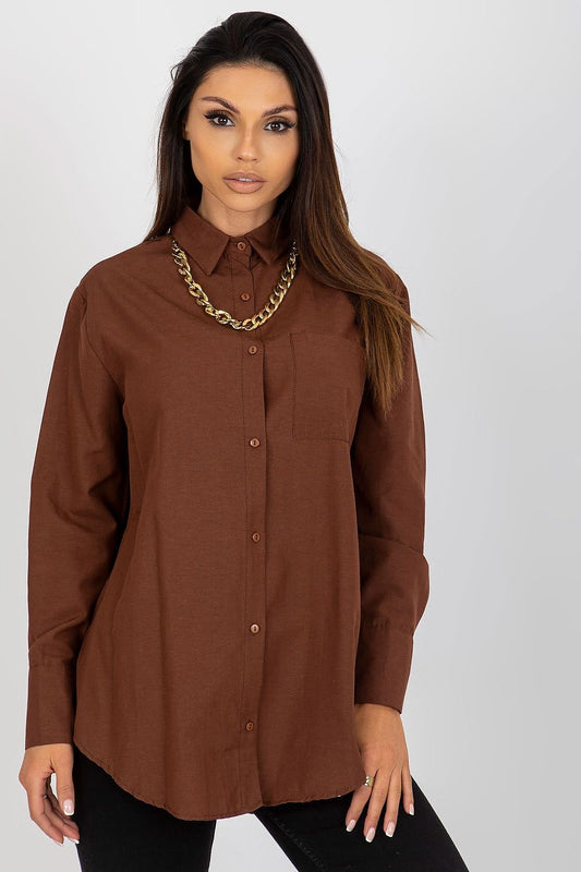 TEEK - Long Sleeve Button-Down Shirt TOPS TEEK MH brown L 