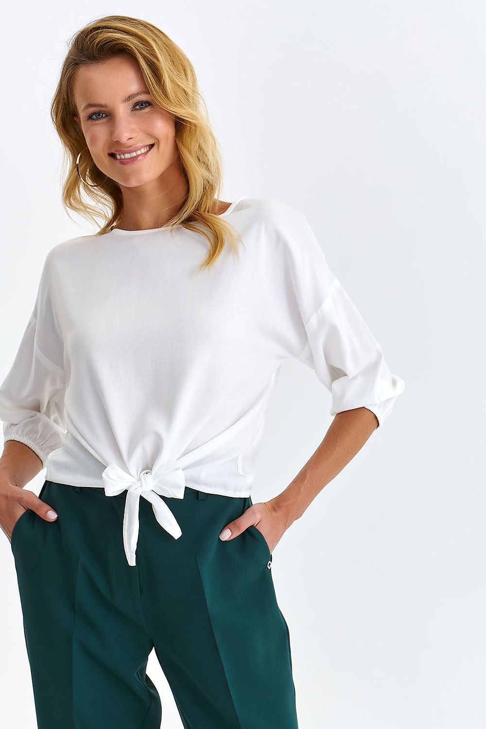 TEEK - Bottom Tie Blouse TOPS TEEK MH white XS 34 