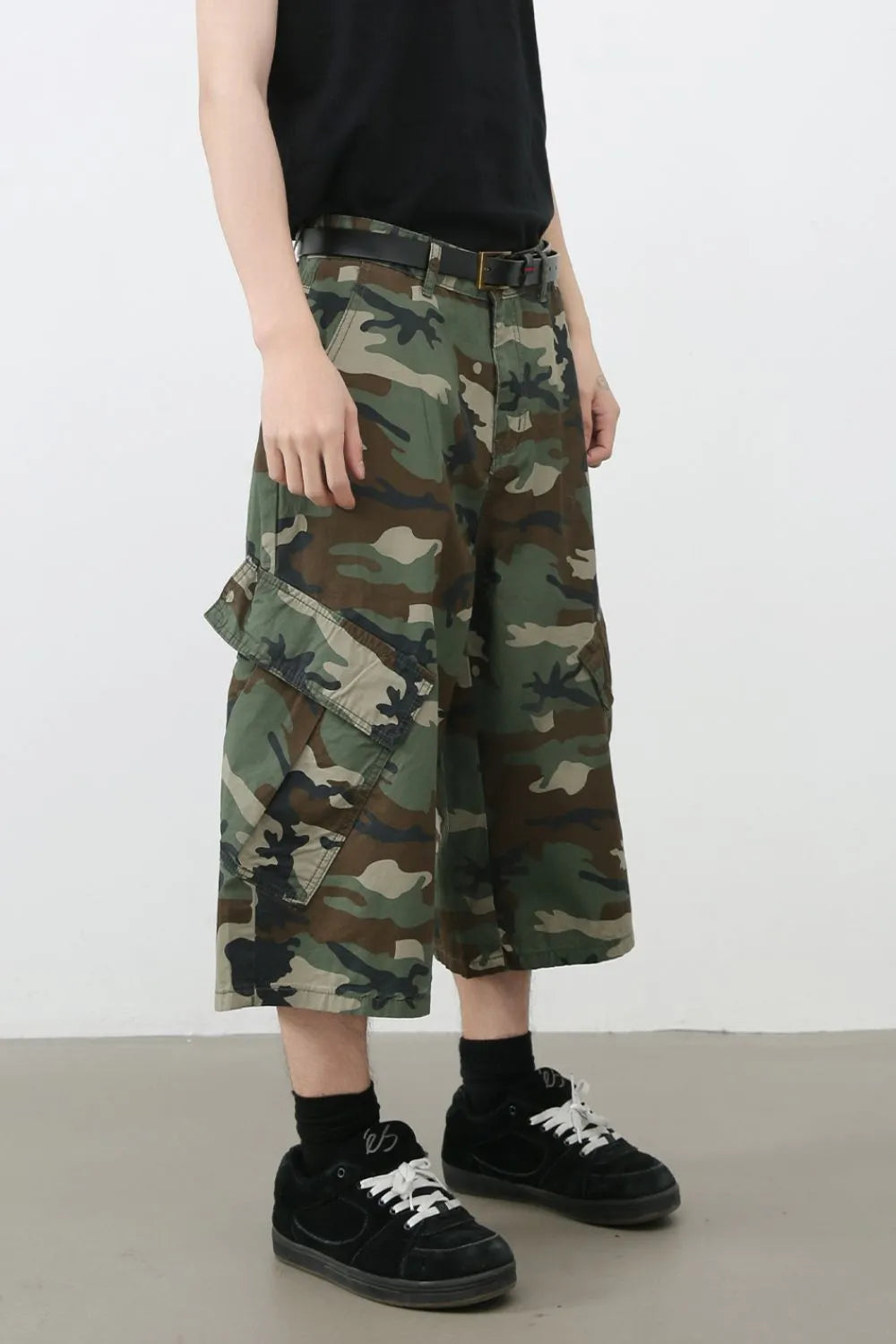 TEEK - Mens Green Camouflage Denim Cargo Shorts SHORTS TEEK Trend