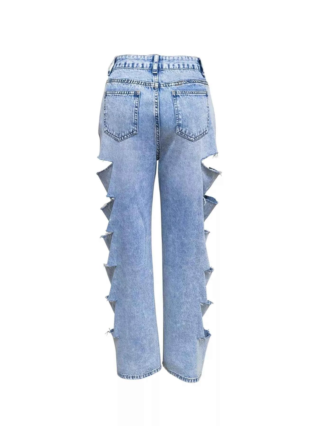 TEEK - Distressed Wide Leg Jeans JEANS TEEK Trend