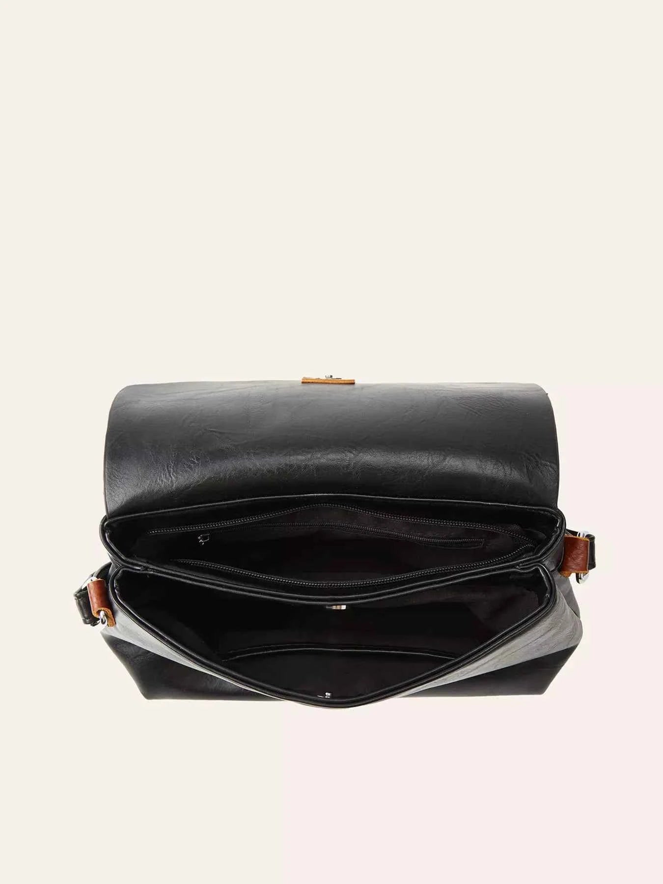 TEEK - Vintage PU Leather Flap Crossbody Bag Trendsi