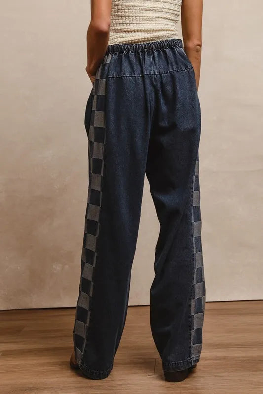 TEEK - Washed Denim Mix Match Long Pants JEANS TEEK Trend