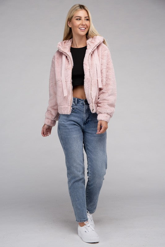 TEEK - Fluffy Zip-Up Teddy Hoodie JACKET TEEK FG   