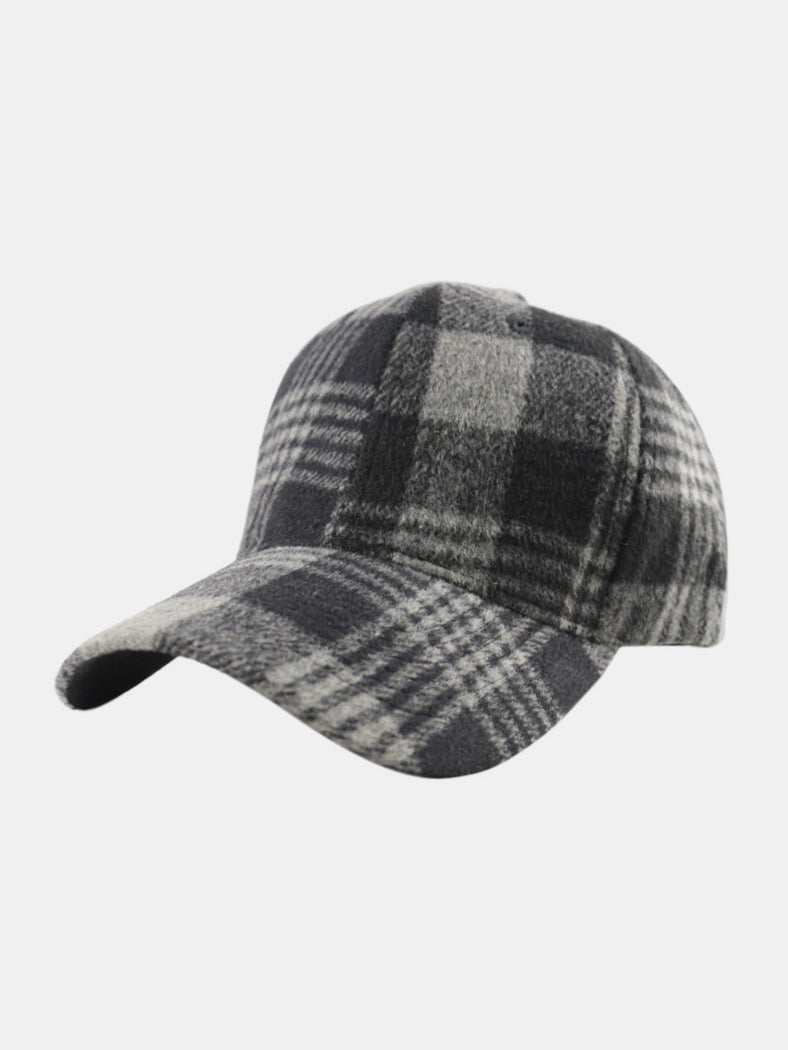 TEEK - Plaid Adjustable Cotton Baseball Cap HAT TEEK Trend Black One Size