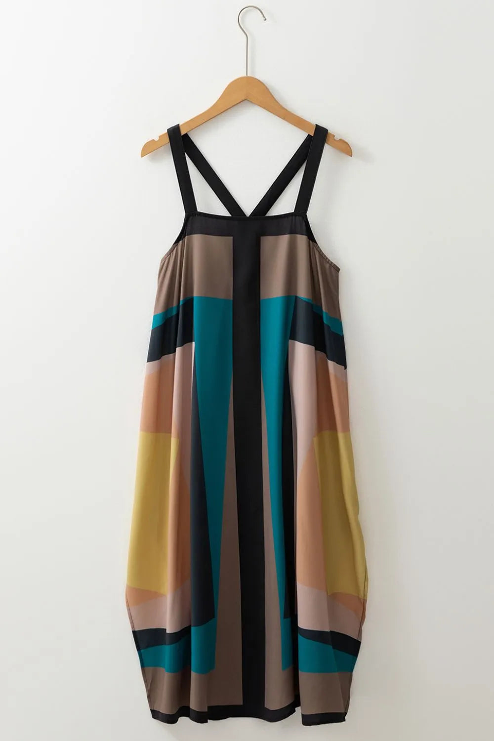 TEEK - Brown Color Block Square Neck Wide Strap Dress DRESS TEEK Trend