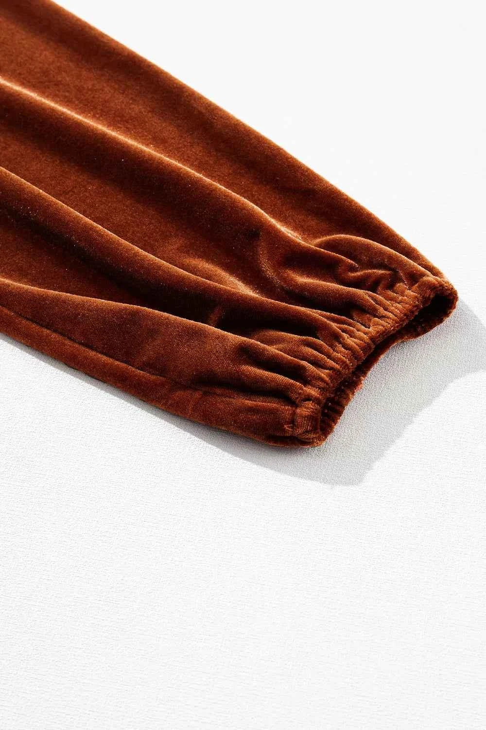 TEEK - Velvet Button-Front Long Sleeve Blouse TOPS TEEK Trend