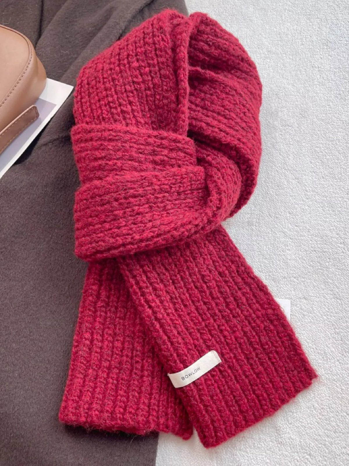 Cozy Knitted Winter Scarf Trendsi Red ONESIZE
