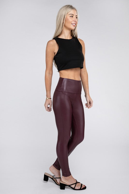 TEEK - High Rise Faux Leather Leggings PANTS TEEK FG   