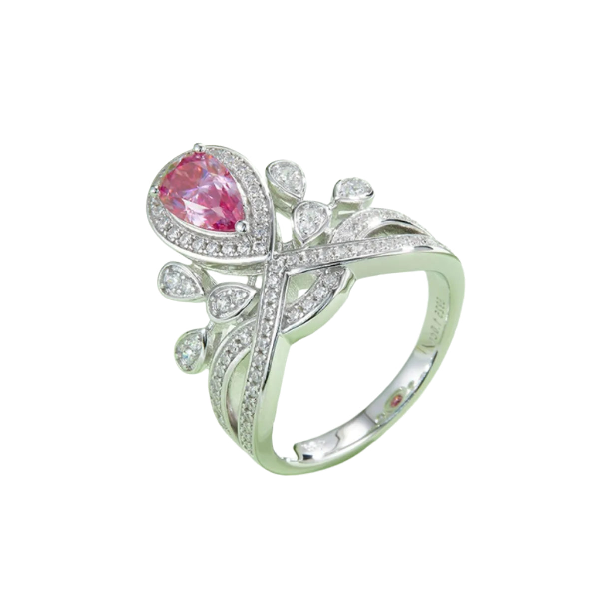 TEEK - 1 Carat Moissanite 925 Sterling Silver Ring JEWELRY TEEK Trend Blush Pink 5