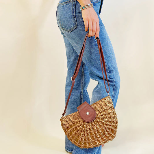 TEEK - Straw Coco Shoulder Bag BAG TEEK M   