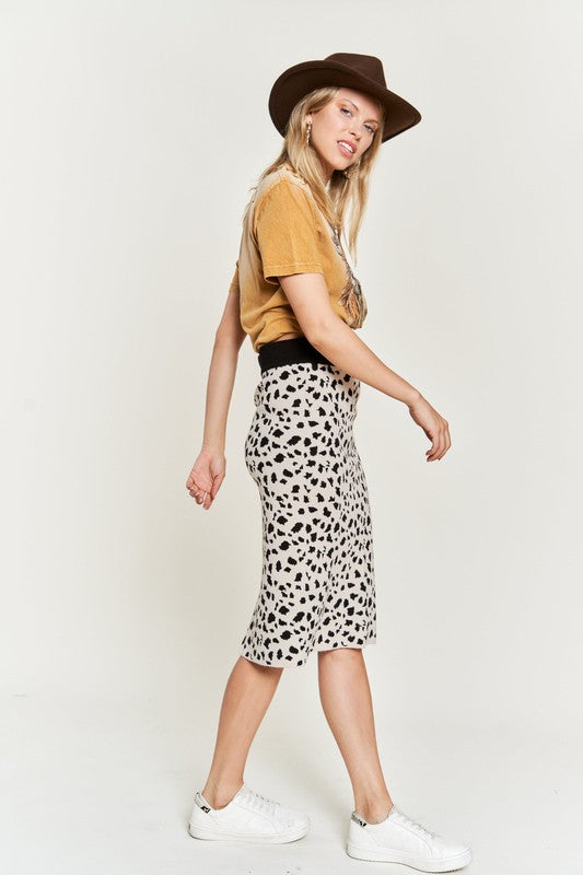 TEEK - PLUS SIZE ANIMAL PRINT SWEATER SKIRT SKIRT TEEK FG   