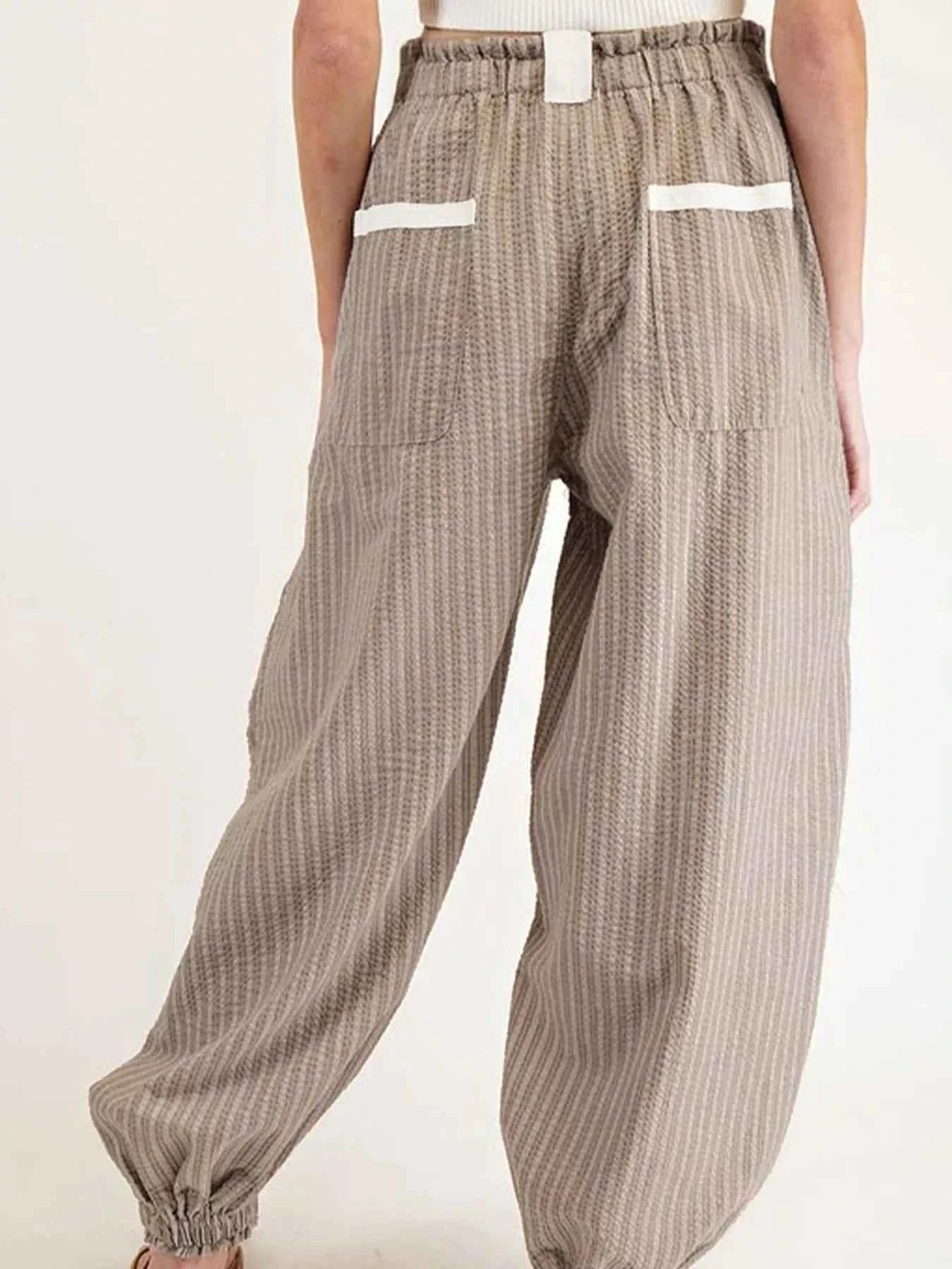 TEEK - Stripe Drawstring Cargo Jogger Pants with Pockets PANTS TEEK Trend