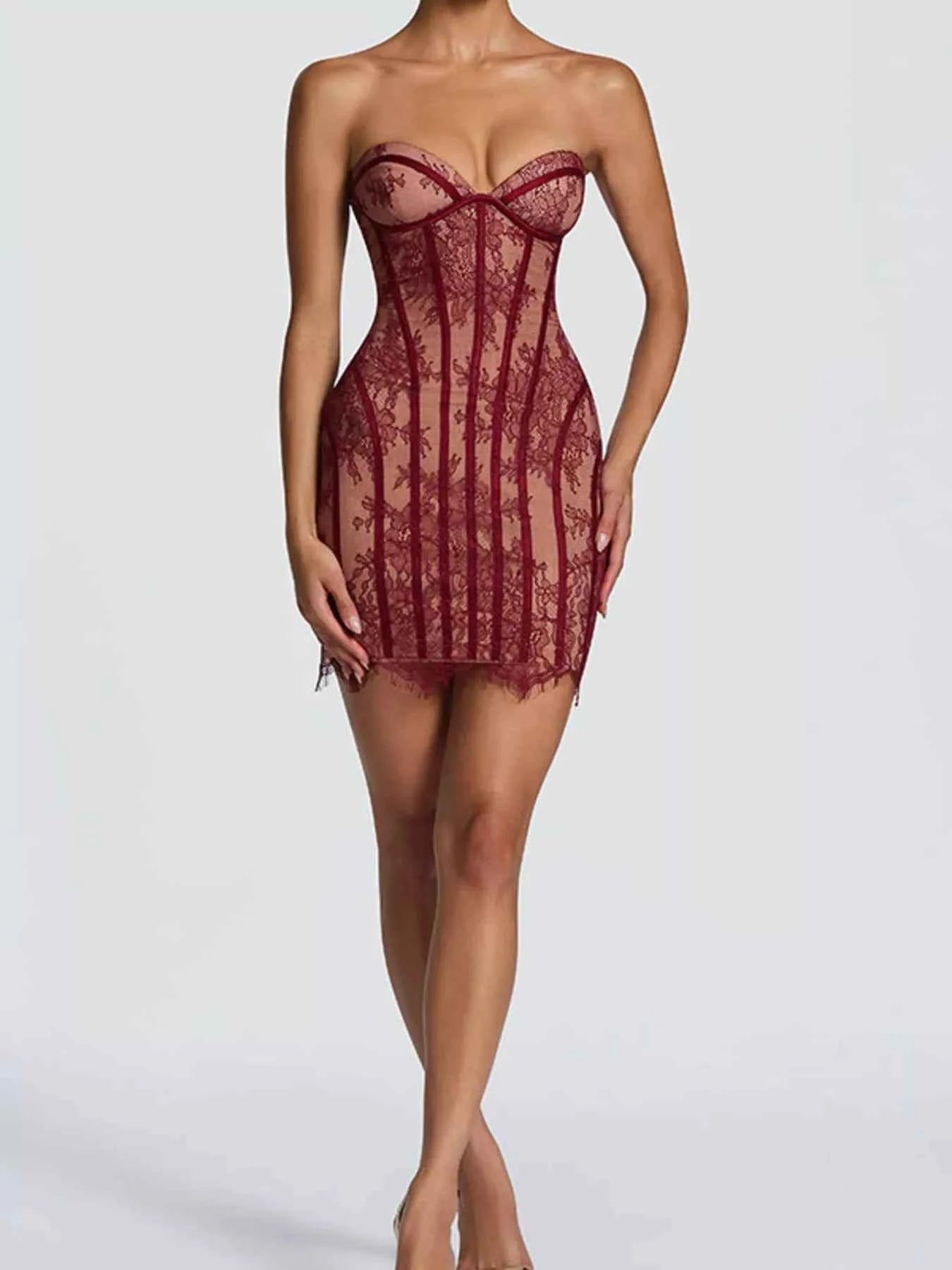 TEEK - Lace Detail Tube Mini Dress DRESS TEEK Trend