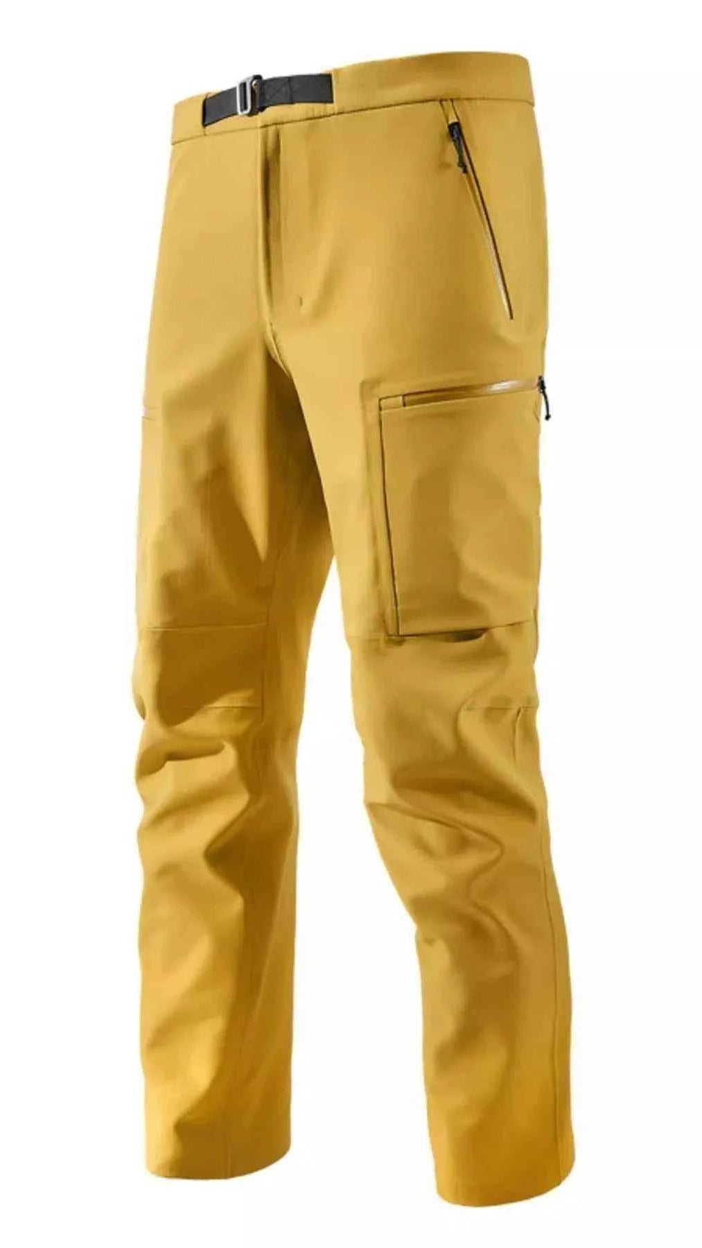 Men's Plus Size Zipper Pocket Pants Trendsi Yellow M