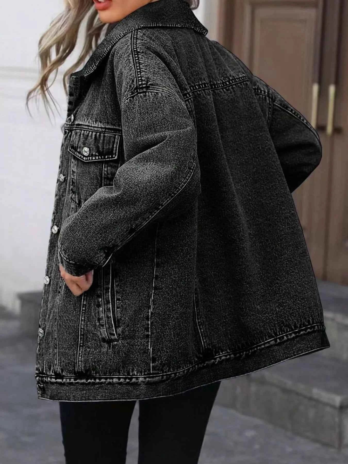 TEEK - Washed Button Up Oversized Denim Jacket JACKET TEEK Trend