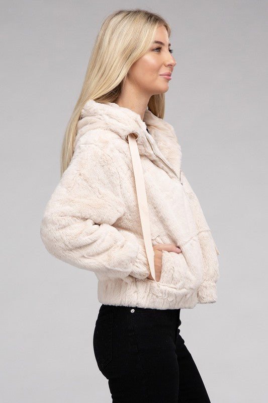 TEEK - Fluffy Zip-Up Teddy Hoodie JACKET TEEK FG   