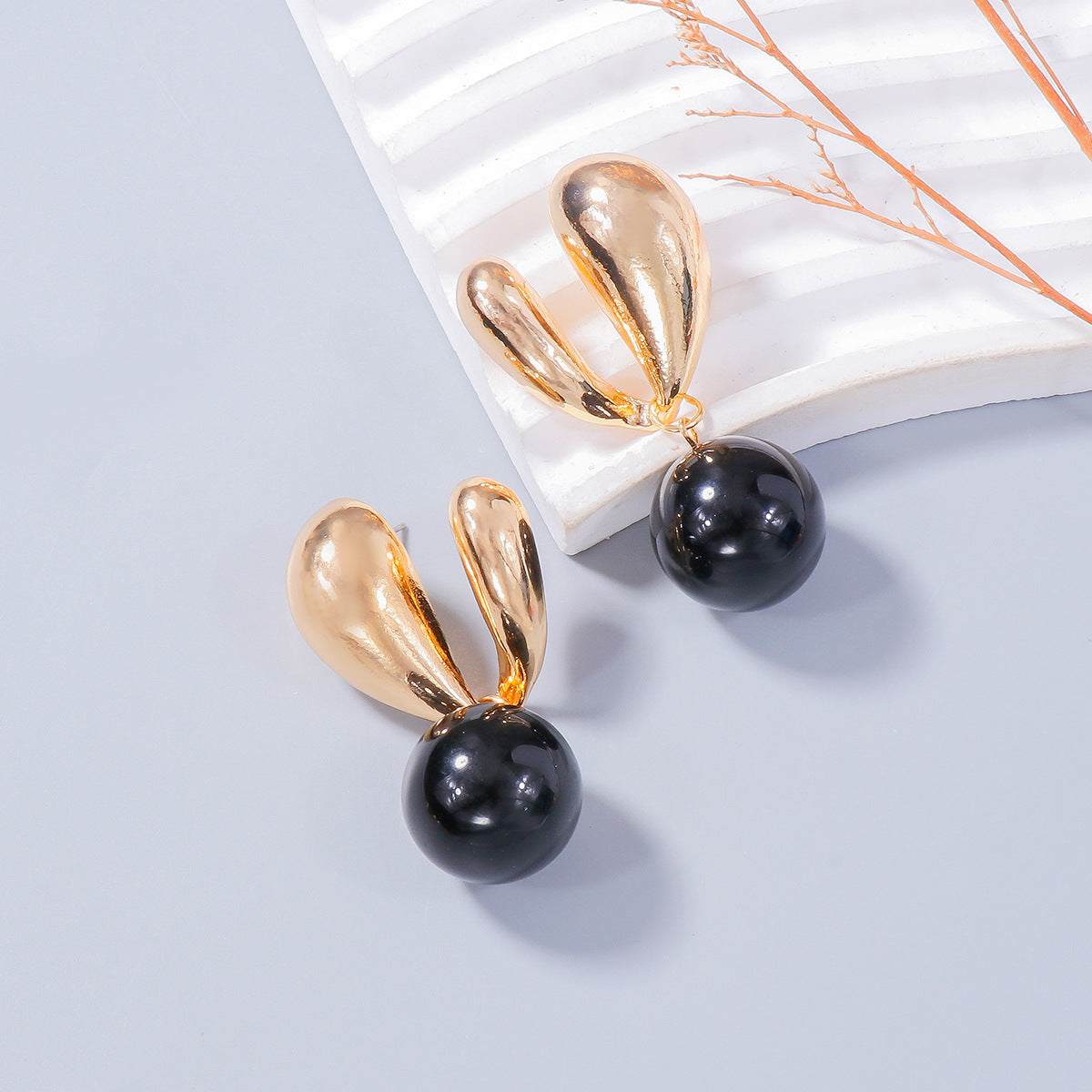 TEEK - Drip Oil Bunny Earrings JEWELRY TEEK Trend Black  