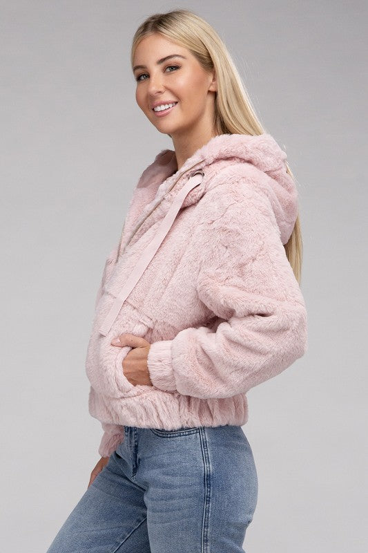 TEEK - Fluffy Zip-Up Teddy Hoodie JACKET TEEK FG   