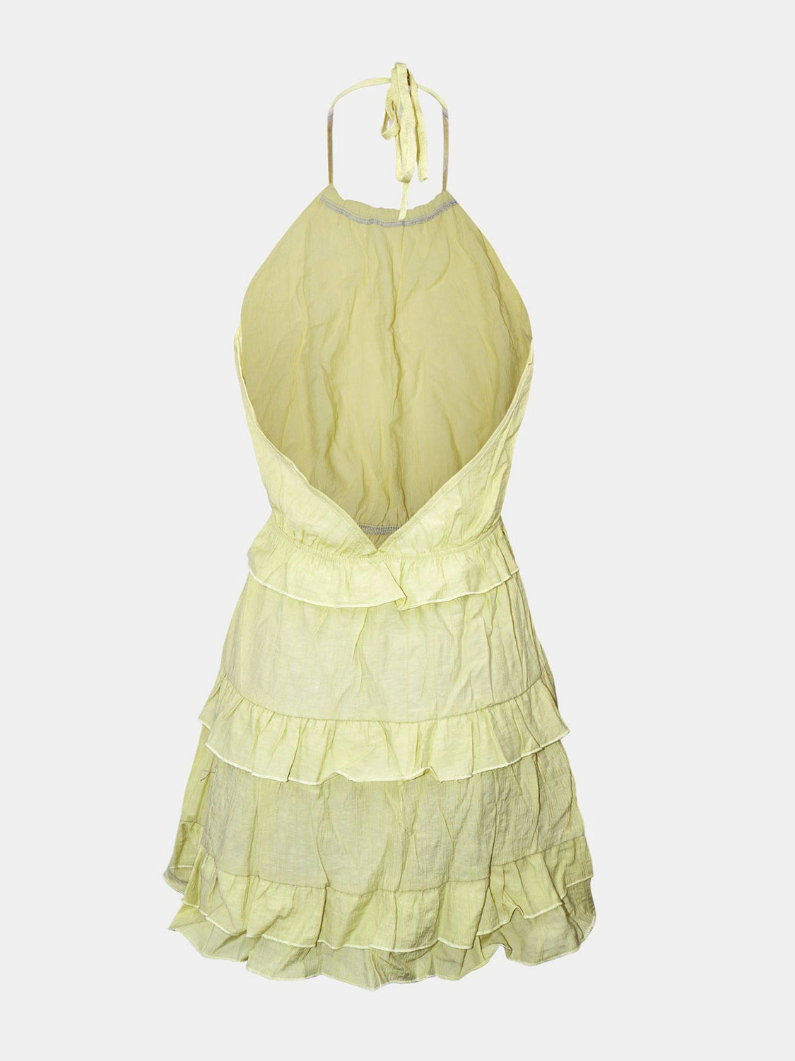 TEEK - Mist Green Ruffled Backless Halter Neck Dress DRESS TEEK Trend S  