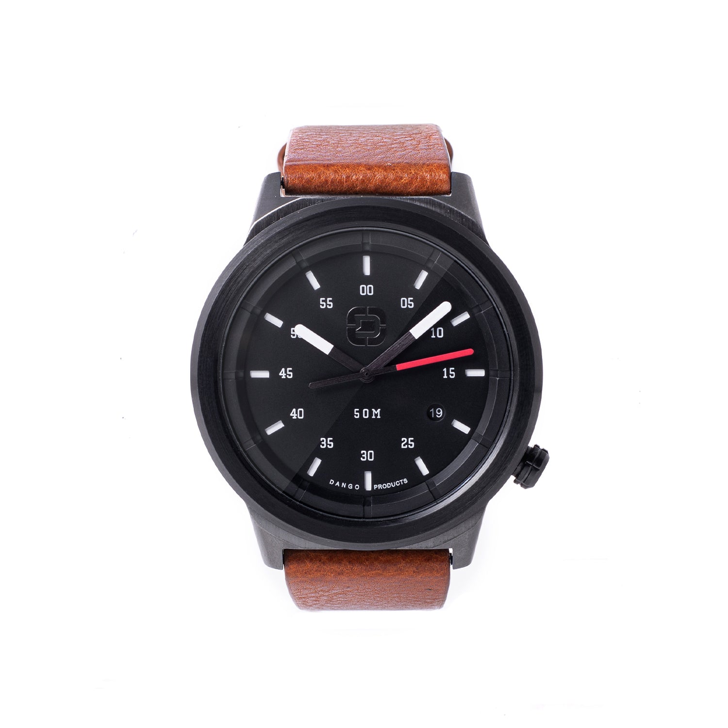 TEEK - MENS DAPPER WATCH WATCH TEEK D Black Face / Whiskey Brown Leather Strap