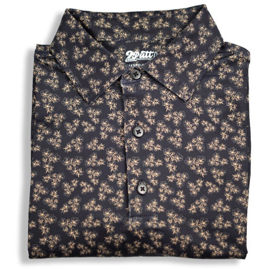 TEEK - Dark Floral Mens Polo TOPS TEEK 2P S