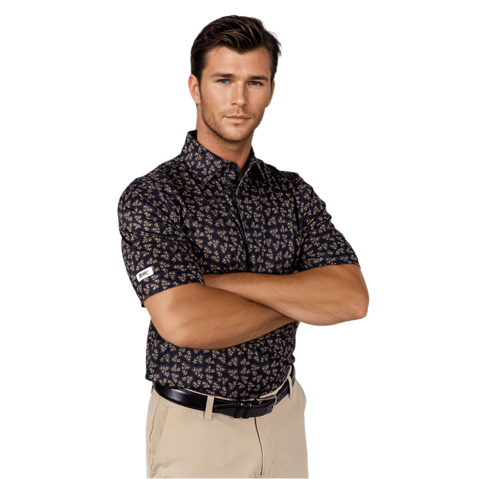 TEEK - Dark Floral Mens Polo TOPS TEEK 2P