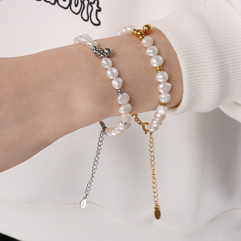 TEEK - Stainless Steel Freshwater Pearl Bracelet JEWELRY TEEK Trend   