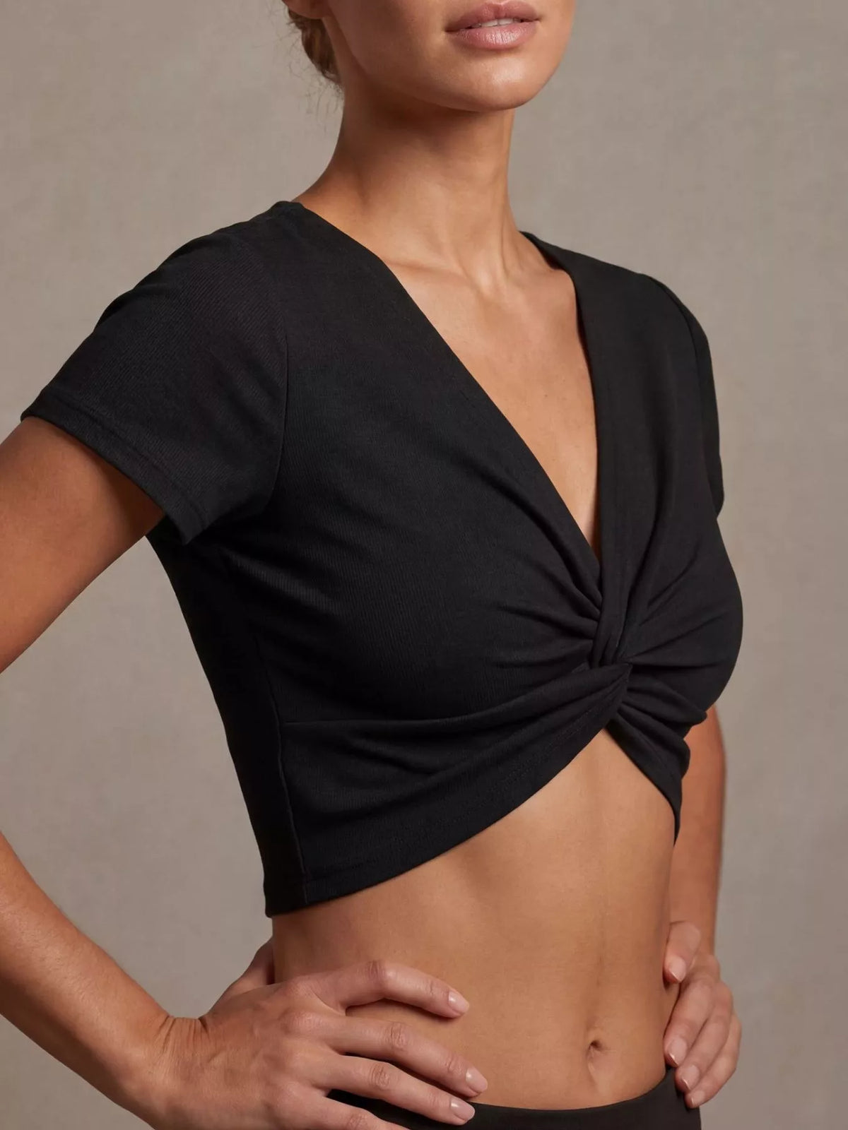 Twist-Front Cropped Top Trendsi
