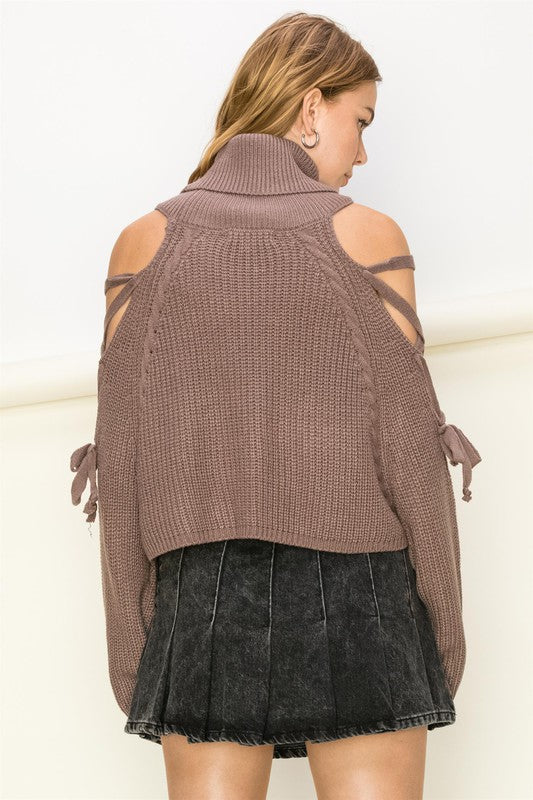 TEEK - Keep Me Close Light Brown Turtleneck Cropped Sweater SWEATER TEEK FG