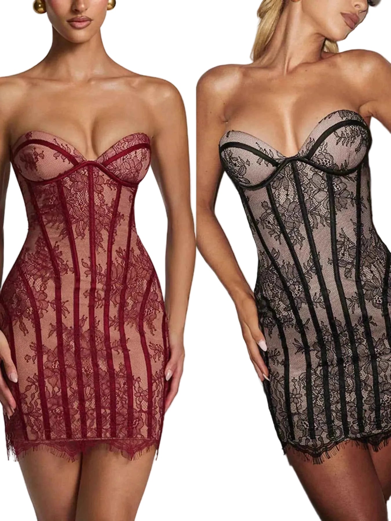 TEEK - Lace Detail Tube Mini Dress DRESS TEEK Trend